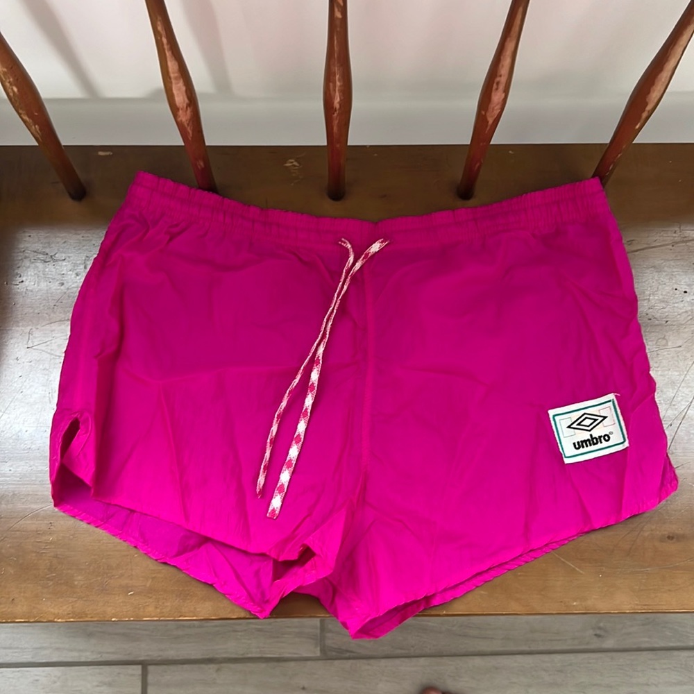 Vintage hot pink Umbro running shorts